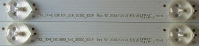 KIT DE LED´S PARA TV ( 2PIEZAS ) / TOSHIBA / YHA-4C-LBM320T-YHU / 070118-3K7XKM / TCL_ODM_32D1600_2X6_3030C_6S1P REV.V2 / PANEL LVW320CSDX E26 V7 / LVW320SDXE26 V55 / MODELO NS-32DR310NA - Imagen 3