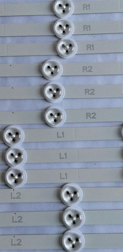 KIT DE LED´S PARA TV ( 12 PIEZAS ) / VIZIO / 6916L-1175A / 6916L-1176A / 6916L-1177A / 6916L-1174A / R1K715LB  / 47"ROW2.1 REV 0.7 1 R2-TYPE / PANEL  LC470DUG(JF)(R1 / MODELO E 470I-AO  - Imagen 3