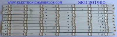 KIT DE LED'S PARA TV / (10 PIEZAS) / HISENSE / 1173547 / SVH550AQ0_REV00_RJW1_7LEDX10_161108 / D3B 108 B1 / PANEL HD550K3U82-K1\S0\GM\ROH / MODELO 55H7D
