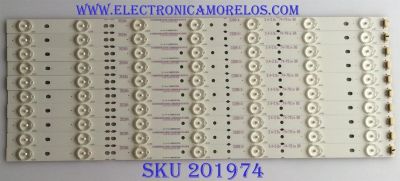 KIT DE LED´S PARA TV ( 10 PIEZAS ) / RCA / IC-A-KJAB50D354 / 3528A / D2B6 ( X ) / 3.4-3.6v 76-761m B6 / PANEL V500HJ1-P01-12V / MODELO 50" / LED50B45RQ