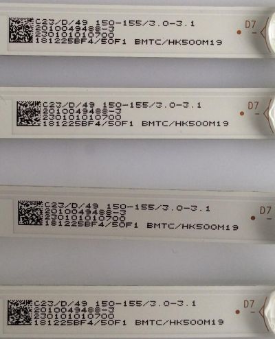 KIT DE LED'S PARA TV (4 PIEZAS9 / SCEPTRE / 303HK500040 / HK50D08-ZC22AG-11 / BMTC/HK500M19 / 2010049488-3 / PANEL HK495WLEDM-DH1 / W50 - Imagen 3