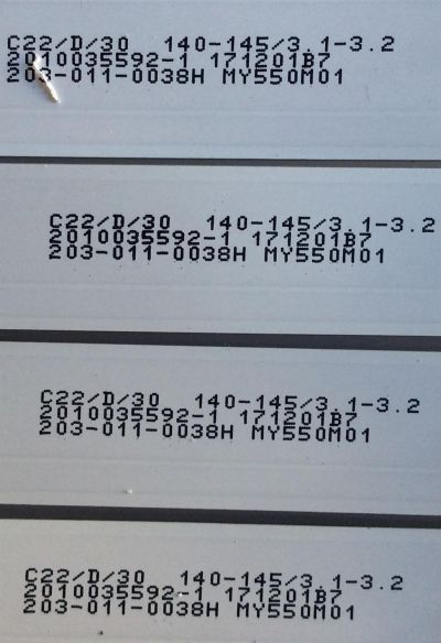 KIT DE LED'S PARA TV (10 PIEZAS) / JVC / 303MY550033 / MY55D06-ZC23AG-02 / 203-011-0038H MY550M01 / MODELO LT-55E770 - Imagen 2