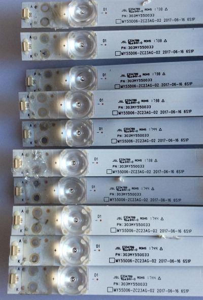 KIT DE LED'S PARA TV (10 PIEZAS) / JVC / 303MY550033 / MY55D06-ZC23AG-02 / 203-011-0038H MY550M01 / MODELO LT-55E770 - Imagen 4