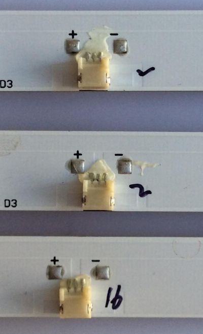 KIT DE LED'S PARA TV (3 PIEZAS) / 3BLT5904101-007B / 0001 20000-20500 Y2 EDA / PANEL 705-315-D31XT-01NH / - Imagen 3