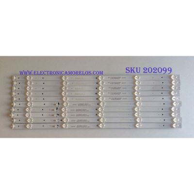 KIT DE LED´S PARA TV ( 10 PIEZAS ) / SCEPTRE / CRH-K55EMC3030T0510R64K-REV.1.1 / M0 1Y158J57DCA984BK / 81490 10655028 / 200947 / MODELO U55 PCIV58CE 
