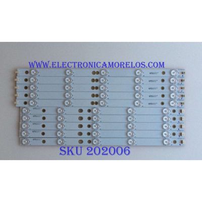 KIT DE LEDS´ PARA TV ( 10 PIEZAS ) / VIZIO / 39.0-D510-L-C4 / 39.0-D510-R-C4 / EPGLB23F7D701-F46B / PANEL TPT390J1-HVN04 / MODELO E390-A1 