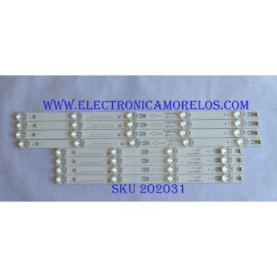 KIT DE LED'S PARA TV ( 8 PIEZAS ) / TCL / SJ-4C-LB4905-PF01J / 06NL-C8-6-SB.0490R06-13981-SL2001 / PANEL LVU485ND1L / MODELO 49S403 