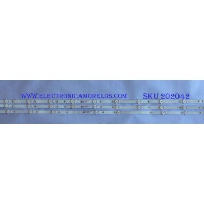 KIT DE LED´S PARA TV (3 PIEZAS) / INSIGNIA GJ-2K18-430-D310-V2 / 210BZ10D0B334BH00D / 18273 / E349376 HY-AI YK / EJLG5893F43X / PANEL TPT430U3-QVN03 U REV:S0B0S / MODELO NS-43DF710NA19
