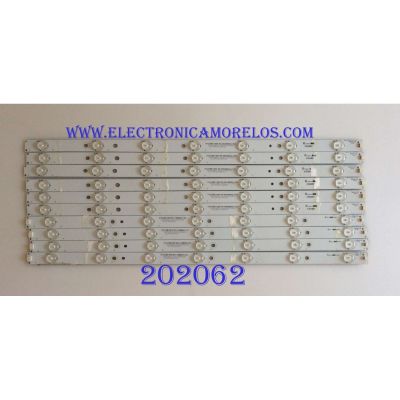 KIT DE LED'S PARA TV ( 10 PIEZAS ) / VIZIO / 130926-WS-550-014-LAKERS-A5-L / 131007-WS-550-014-LAKERS-A5-R / E162061 / 5638005B71G / MODELO E550I-B2 / NOTA IMPORTANTE : KIT CUENTA ORIGINALMENTE 12PIEZAS ((INCOMPLETO 10 PIEZAS))