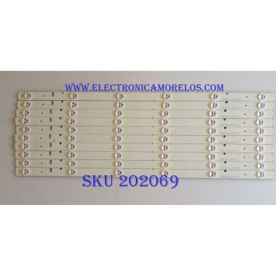 KIT DE LED'S PARA TV / INSIGNIA / HISENSE / SVH550AB1_6LED_REV0_131030  / 1134172 / PANEL HD550DF-B31(010)\S2\BBY\GM\ROH / MODELO L55K220 / NOTA IMPORTANTE : KIT CUENTA ORIGINALMENTE 11 PIEZAS ((INCOMPLETO 10 PIEZAS)) 