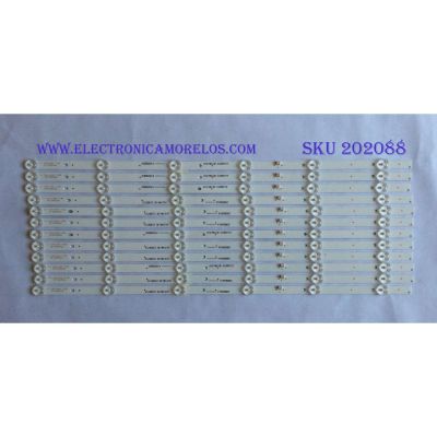 KIT DE LED'S PARA TV ( 12 PIEZAS ) / ELEMENT / 3P55DX003-A0 / 0355DX014 / A12/H6/30  21005719 / PANEL  LSC550FN10-K01, MD5525YTSU / MODELO E4SFT5517