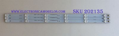 KIT DE LED'S PARA TV ELEMENT ((3 PIEZAS)) / NUMERO DE PARTE A-HWBW32D793 / 4632DX013 / 21005347 / M120K3W50H / MODELOS ELEFW328 / ELST3216H H6B4M / ELST3216H H6E0M / ELST3216H J6E1M / ELST3216H H6E2M / ELST3216H J6E2M / ELST3216H J6G2M