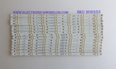 KIT DE LED'S PARA TV (15 PIEZAS) / PANASONIC / IC-BHWBR55D399R / 75.P3A02G001 / PANEL PAV5534 YOUNG LIGHTING / MODELO TC-55AS680U / NOTA IMPORTANTE : KIT CUENTA ORIGINALMENTE 16  PIEZAS ((INCOMPLETO 15  PIEZAS))    