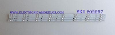 KIT DE LED'S PARA TV (4 PIEZAS) / HISENSE / 1203224 / LB43053 V0 / HV430QUB-N1A / MODELO 43RGE