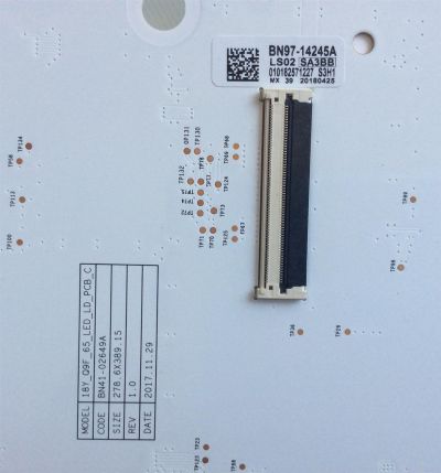 KIT DE LED'S PARA TV (COMPLETO) (10 PIEZAS) / SAMSUNG / 18Y_Q9F_65_LED_LD_PCB_C / BN97-14245A / BN41-02649A / SA3BB / PANEL CY-TN065FLAV1H / CY-TN065FLLV1H / MODELO QN65QPFNAXZA - Imagen 2