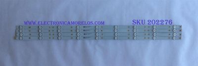 KIT DE LED´S PARA TV ( 4 PIEZAS ) / INSIGNIA / GJ-2K18-D2P5-390-D409-PITCH 90mm-V1 / 210BZ09D0BCC9DE00D / 18136  /  000S / EGHG4673F61X / PANEL TPT390J1-HVN05.U / MODELO NS-39DR510NA17 