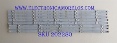 KIT DE LED'S VIZIO ((INCOMPLETO SOLO 8 PIEZAS)) / NUMERO DE PARTE IC-A-VZAA55D829 / IC-A-VZAA55D829A / IC-A-VZAA55D829B / 098101003189 / 098101003190 / PANEL LSC550FN11 / MODELO D55-E0 LAUSVPAT / NOTA IMPORTANTE:KIT CONSTA DE 10 PIEZAS EN TOTAL