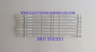 KIT DE LED'S PARA TV (8 PIEZAS) / WBOX / 4708-K43WDC-A2113N11 / K430WDC117B009 / 471R1P79 / PANEL K430WDC2 / MODELO 0E-43LED4K
