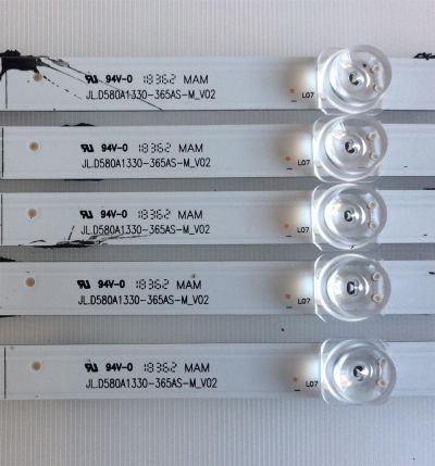 KIT DE LED´S PARA TV SHARP / HISENSE (5 PIEZAS) / NUMERO DE PARTE JL.D580A1330-365AS-M_V02 / PANEL'S CV580U2-T01 / HD580S102-L1 / HD580S1U91-L1 / HD580S1U03-L1 / V580DJ4-QE1 / MODELOS LC-58Q7370U / LC-58Q7330U / LC-58Q620U / 58R6000FM / 58R6E - Imagen 3