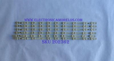 KIT DE LED´S PARA TV ( 6 PIEZAS  ) / PHILIPS / UDULED0GS036  REV.A / UDULED0GS037  REV.A / LG INNOTEK 50INCH NDF REV0. 0_A TYPE   / LG INNOTEK 50INCH NDF REV0. 0_B TYPE  / 50W20S1P / PANEL U4D10XH / U4D11XH / MODELO 49PFL4609-F7  - Imagen 1