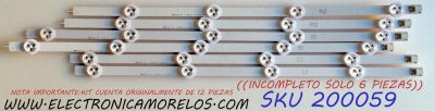 KIT DE LED`S PARA TV / NOTA IMPORTANTE:KIT CUENTA ORIGINALMENTE DE 12 PIEZAS ((INCOMPLETO SOLO 6 PIEZAS)) / LG 47¨ ROW2.1 Rev 0.7 / 6916L-1174A / 6916L-1175A / 6916L-1176A / PANEL LC470DUE (SF)(R1) / MODELO 47LN5200-UB / 47LN5200-UB.BUSYLHR