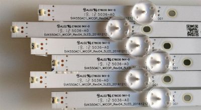 KIT DE LED`S PARA TV / NOTA IMPORTANTE:KIT CUENTA ORIGINALMENTE DE 8 PIEZAS (INCOMPLETO SOLO 6 PIEZAS) / TOSHIBA SVK550AC1 / SVK550AC1_WICOP_Rev04_5LED_20161212 / 5036-A0 / E78030 / 20161212 / K0329T / PANEL K550WDRB / MODELO 55LF621U19 Rev.A - Imagen 2