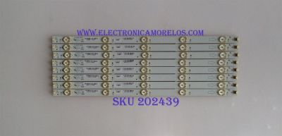 KIT DE LED'S PARA TV ( 8 PIEZAS) / SEIKI / 40-LB4310-LBF2XG / E193079-B / 0402120327 / PANEL LVF430SSTME27 V3 / MODELO SE55UY04