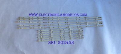 KIT DE LED'S PARA TV ( 11 PIEZAS) / INSIGNIA / 210BZ09DLB334BM00D / GJ-2K18-E55-550-D614-V9 / 18382 / ELHG5233F32X / PANEL TPT550U1 -QVN05.U REV:S57B1S / MODELO 55" / NOTA IMPORTANTE : KIT CUENTA ORIGINALMENTE 12 PIEZAS ((INCOMPLETO 11 PIEZAS))   