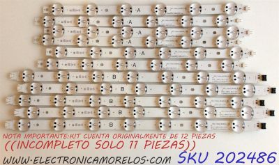 KIT DE LED´S PARA TV / NOTA IMPORTANTE:KIT CUENTA ORIGINALMENTE DE 12 PIEZAS (INCOMPLETO SOLO 11 PIEZAS) / LG SSC_86UK65(LGD) / 7LED_SVL860A03B / 6LED_SVL860A03A / 171207 / EAV64092001 / EAV6491901 / PANEL HC860DQF-SLUR1-2142 / MODELO 86UK6570PUB.BUSWLJR