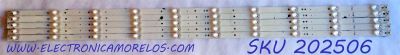 KIT DE LED'S PARA TV (5 PIEZAS) / SHARP 1187274 / L2_E5_BUM_S10_1_R1.0_S18_170_LM41-00604A  / E166702 / LM41-00604A / PANEL HD550S1U51-T0L1\S2\GM\ROH / MODELO LC-55Q620U / MIDEN 1.6 METROS