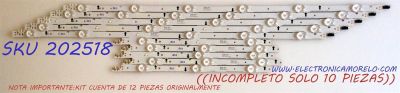 KIT DE LED`S PARA TV (INCOMPLETO SOLO 10 PIEZAS) / SAMSUNG BN96-38891A / BN96-38892A / LM41-00099E / LM41-00099D / 2014SVS48F / 13119NHF / PANEL CY-GH048BGLV6H / MODELOS LH48RMD / UA48H5500 / UN48H5500 / UE48H5570 / HG48AC695 / MAS MODELOS EN DESCRIPCION