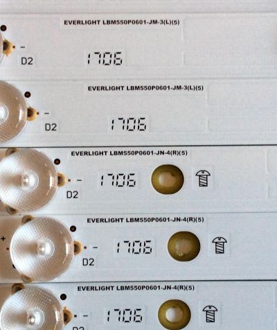 KIT DE LEDS ORIGINAL PARA TV INSIGNIA 14 PIEZAS / NUMERO DE PARTE LBM550P0601 / LBM550P0601-JM-3 / LBM550P0601-JN-4 / 115NAUP39F0F / 210BZ06DL43030M27E / 210BZ06DR43030M27E / PANEL TPT550U1-QVN05.U / MODELO NS-55DR710NA17 / NS-55DR710NA17 REV:C - Imagen 3