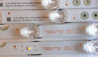 KIT DE LED´S PARA TV (4 PIEZAS) / TCL 180912 / 1.14.HBMD550003 / 1.14.HBMD550002 / 4C-LB5507-PF01J / 4C-LB5508-PF01J / 095E-G3-2-SB.D550L04-17327-SL2007 / SB.D550R04-17328 / PANEL LVU550NDEL SJ9W01 / MODELOS 55S423 / 55S425LFBA - Imagen 3