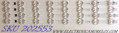 KIT DE LED´S PARA TV (4 PIEZAS) / LG EAV64692001 / LGIT_Y19_55UM73/75 / 55UM7375_REV05 / EAV 6449 2001 / EAV64832801 / PANEL NC550DQG-ABHX3 / MODELOS 55UM7300AUE / 55UM7300AUE.BUSYLJR / 55UM7300AUE.BUSYLOR 