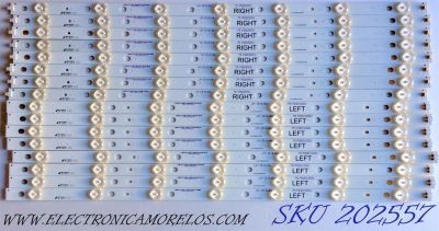 KIT DE LED´S PARA TV (16 PIEZAS) / PANASONIC IC-B-HWBR55D345 / IC-B-HWBR55D345R / IC-B-HWBR55D345L / 75.P2Q01G001 / 75.P2Q02G001 / LP-I5-5-E4 / P2QE24MA4853 / PANEL PAV5533-01 / MODELO TC-55AS530U