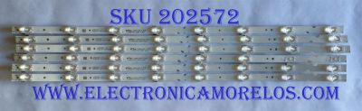 KIT DE LED'S PARA TV TCL ((6 PIEZAS)) / NUMERO DE PARTE JL.D65081330-365AS-M_V03 / JL.D65081330-365AS-M / 4C-LB6508-PF01J / 4C-LB6508-PF02J / PANEL LVU650NDEL / MODELOS 65S423 / 65S423TEAA / 65S423TFAA