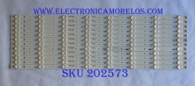 KIT DE LED'S PARA TV RCA (12 PIEZAS) / 0365TC008 / 3P65XC003 / 3P65XC004 / HSCQ7 / PANEL C650U17-E68-5 / MODELO RTRU6527-US