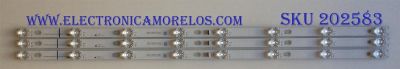 KIT DE LED´S PARA TV TCL (3 PIEZAS) / 006-P1K3541A / TOT_40D2900_3X8_3030C_D6T-2D1_4S1PX2   REV.V5 / 4C-LB4008-YH / PANEL LVF395ND1L / MODELO 40S305LBCA