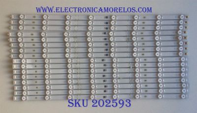 KIT DE LED´S PARA TV VIZIO (16 PIEZAS)(AZULES) /  YFPBC-1E355813 / LB55149  V0_01 / LB55149  V1_01 / 09810108DH07 / 09810108DH03 / PANEL T550QVN05.D / MODELO M557-G0