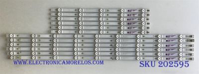 KIT DE LED'S PARA TV VIZIO (12 PIEZAS) / GJ-2K18-E55-550-D614-V9 / GJ-2K18-E55-550-D614-V9-R / GJ-2K18-E55-550-D614-V9-L / PANEL TPT550U1-QVN05.U / MODELO E55-F1 LTMWWUMU