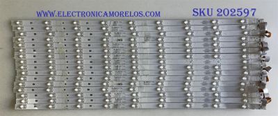KIT DE LED'S PARA TV JVC (16 PIEZAS) / 30365009215 / LED65D9-03(C) / 1010191759/58-12 / PANEL LSC650FF05-W / MODELO