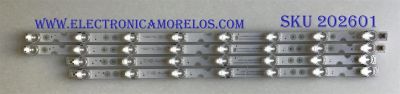 KIT DE LEDS PARA TV TCL ORIGINAL 4 PIEZAS / NUMERO DE PARTE SJ.SB.D5500801-3030HL-M-HF / SJ.SB.D5500701-3030HR-M-HF / 1.14.HBMD550003 / 1.14.HBMD550002 / 4C-LB5507-PF01J / 4C-LB5508-PF01J / PANEL LVU550NDEL / MODELOS 55S421 / 55S423 / 55S423LIAA / 55S425