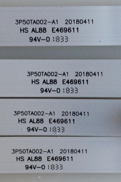 KIT DE LED´S PARA TV ELEMENT (4 PIEZAS) / 20180411 / 3P50TA002-A1 / 4650TA003 / 4650TA004 / 3P50TA002-A0 / 112600141-YC00 / 112600140-YC00 / PANEL V500HJ4-Q01  REV.C2 / MODELOS E2SW5018 J8CBM6B3 / E4STA5017 F8C6M - Imagen 2
