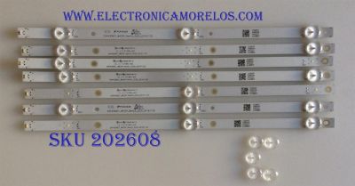 KIT DE LED'S PARA TV TOSHIBA (7 PIEZAS) / SVK430AE1 / SVK430AE1 WICOP REV03 3LED 20161125 / 5186-A0 / PANEL K430WDRB / MODELO 43LF421U19