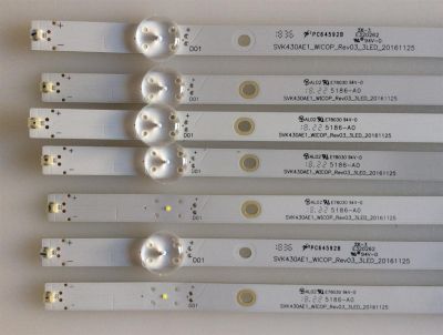 KIT DE LED'S PARA TV TOSHIBA (7 PIEZAS) / SVK430AE1 / SVK430AE1 WICOP REV03 3LED 20161125 / 5186-A0 / PANEL K430WDRB / MODELO 43LF421U19 - Imagen 2