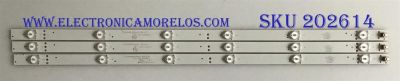 KIT DE LEDS PARA TV ELEMENT ORIGINAL 3 PIEZAS / NUMERO DE PARTE TFGJ32D06-ZC21FG-07 / 303TH320042 / E243157 / TH315M28 / 2010010601-1 / 150915A3 / 910-320-1053 / PANEL D320D3-GTB3-C0X / MODELO ELEFT326 H5F2M