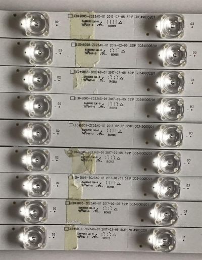 KIT DE LED'S PARA TV JVC (9 PIEZAS) / 30349005201 / LED49D05-ZC23AG-01 / PANEL LSC490FN02-W / MODELOS LT-49MA770 / LT-49MA877 - Imagen 3