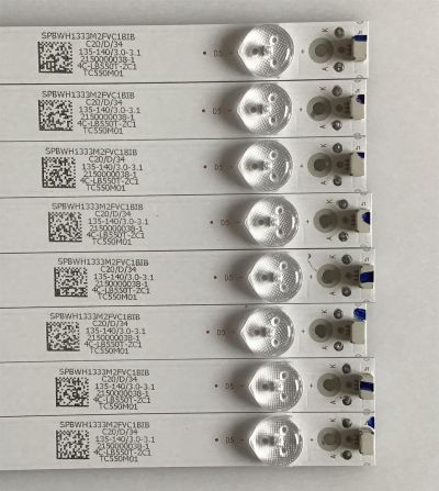 KIT DE LED'S PARA TV INSIGNIA (8 PIEZAS) / 303TC550033 / TCL55D05-ZC22AG-03 / 4C-LB550T-ZC1 / TC550M01 / PANEL LVF550CSDX E13 V1 / MODELO NS-55D510NA19 REV.A - Imagen 2