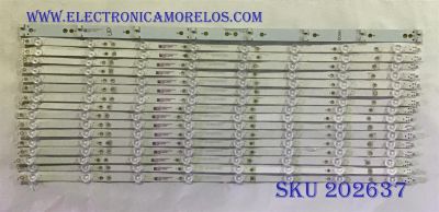 KIT DE LED´S PARA TV VIZIO (16 PIEZAS) / 01U55 / GJ-2K18-AE22-750-D816-V4 / 210BZ08D0B334BQ00D / 18324 / PANEL TPT750U1-QVR01.U / MODELO E75-F1