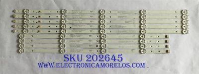 KIT DE LED´S PARA TV RCA (9 PIEZAS) / 55A06 / DLED55SMD 5X9 0002.A-2 / M204/K4/H / 50201001  16 / PANEL'S LK550RA1A08 / LC546PU2L MODELO RNSMU5536-B ((KIT ORIGINALMENTE CUENTA 10 PIEZAS INCOMPLETO SOLO 9 PIEZAS))